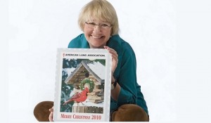 Kathryn Joosten poses with one of the 2010 Christmas Seals